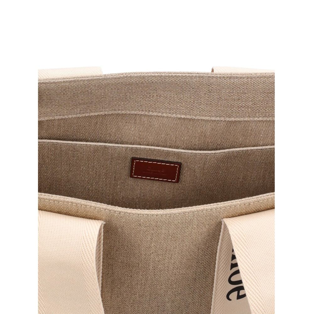 CHLOÉ Beige Linen Tote Bag
