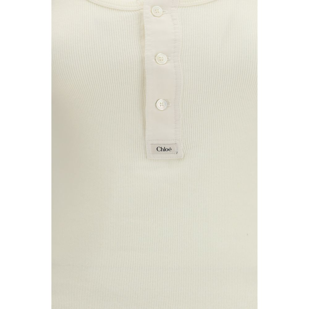 CHLOÉ White Cotton Long Sleeve T-Shirt