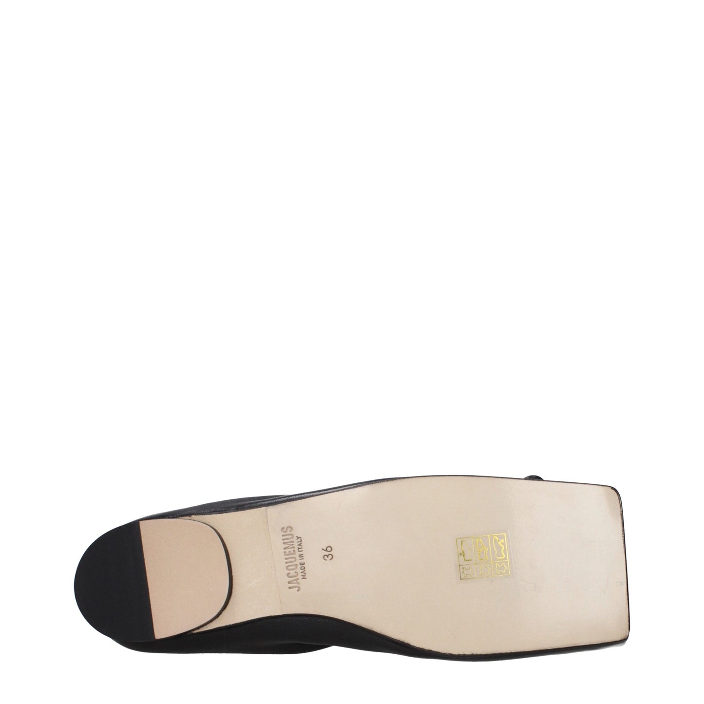 JACQUEMUS Black Leather Ballet Flats
