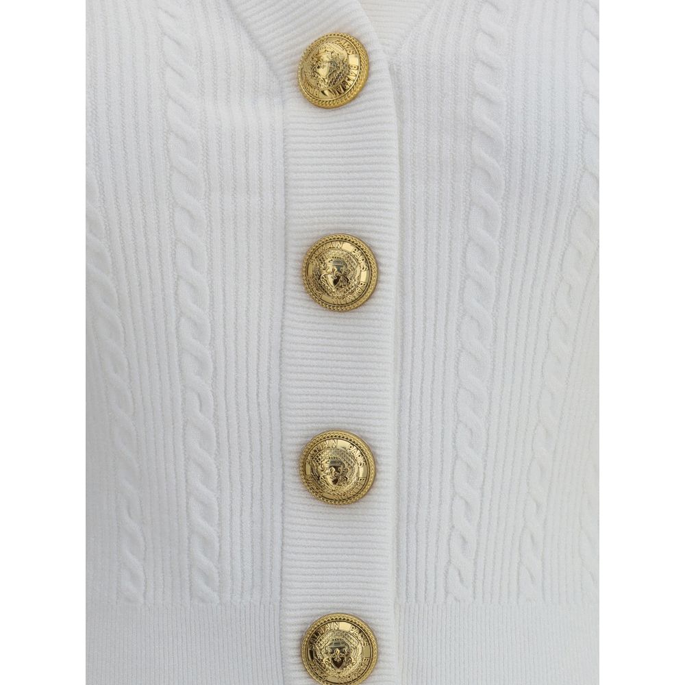 Balmain’s Ribbed and braided Cardigan