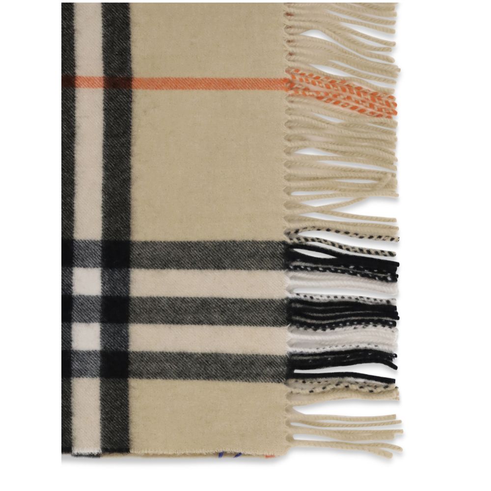 BURBERRY The Wide Check Cashmere Scarf