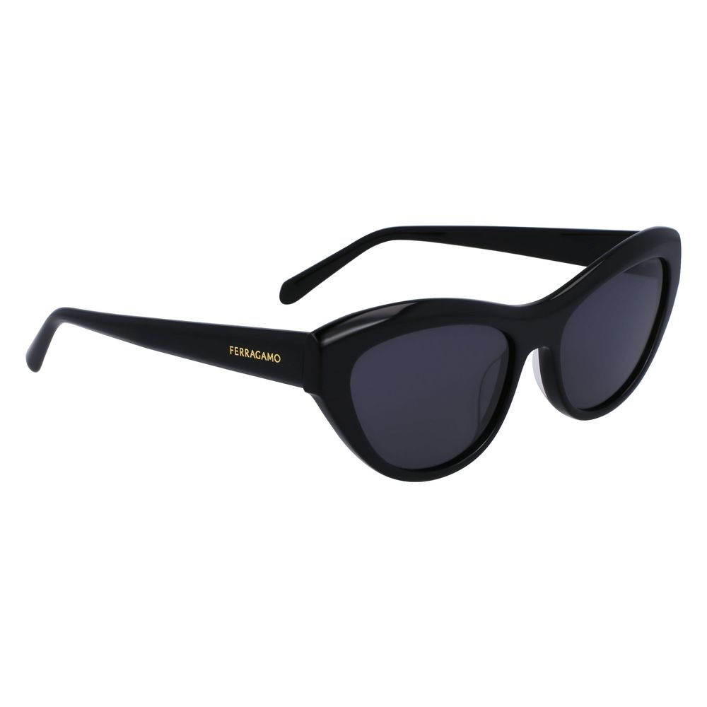 FERRAGAMO Black Acetate Sunglasses