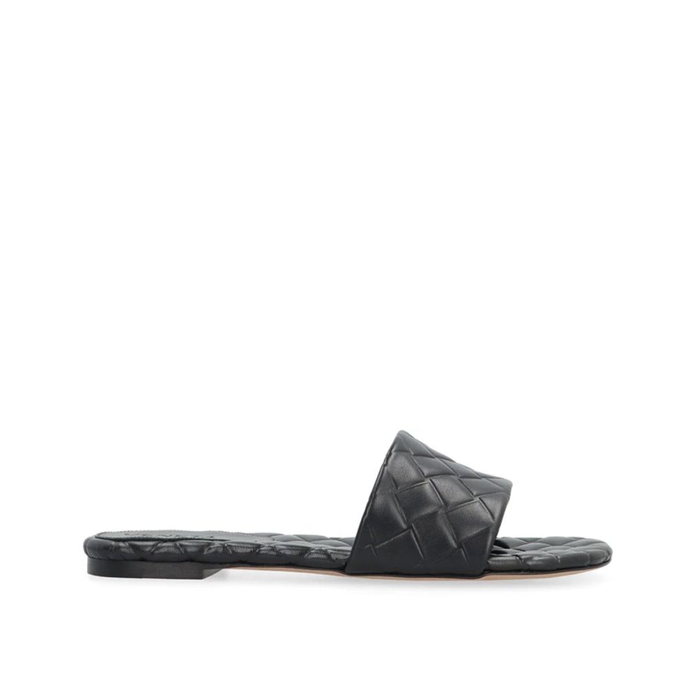 BOTTEGA VENETA Black Lamb Leather Mules