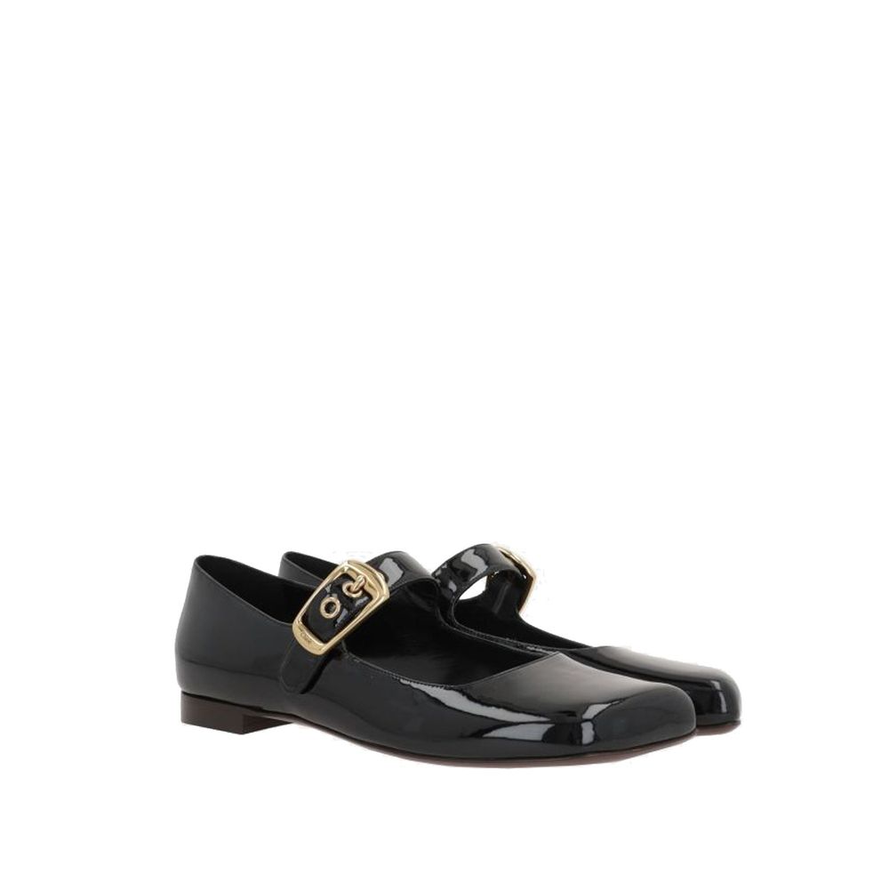 CHLOÉ Black Calfskin Ballet Flats
