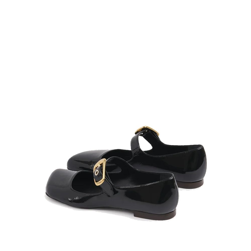 CHLOÉ Black Calfskin Ballet Flats