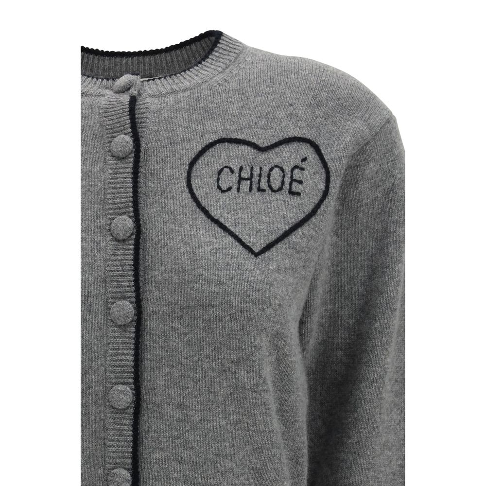 CHLOÉ Gray Wool Cardigan