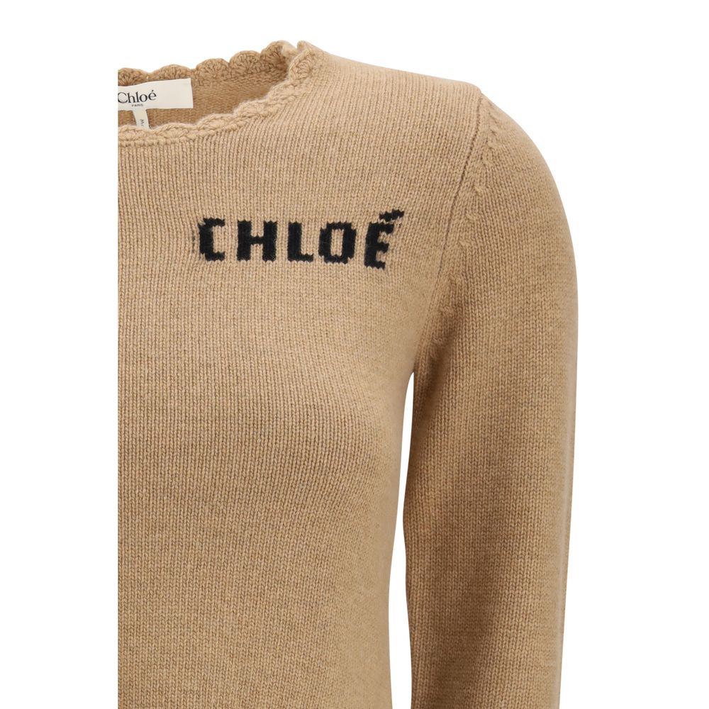 CHLOÉ Brown Wool Sweatshirt
