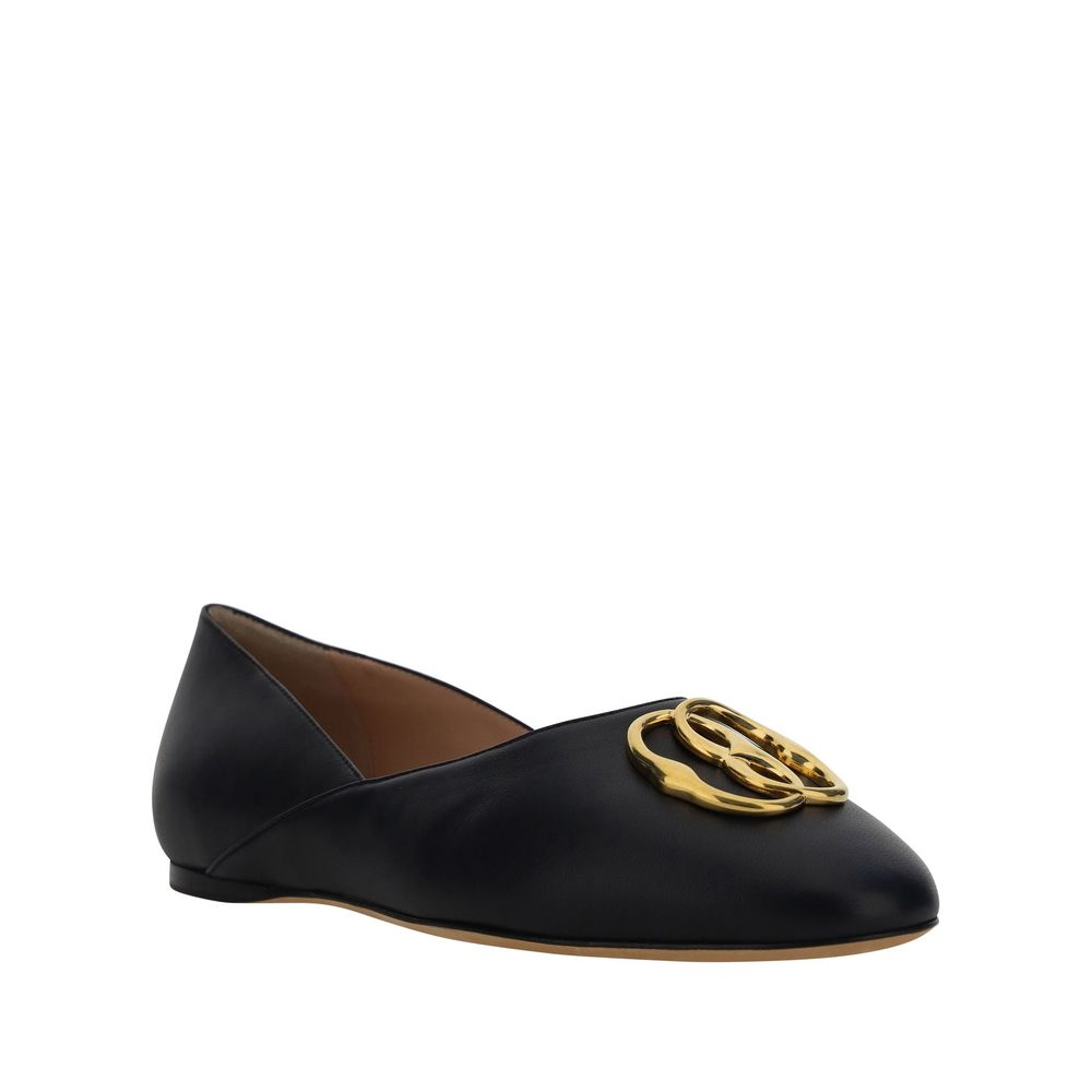 BALLY Black Calfskin Ballet Flats