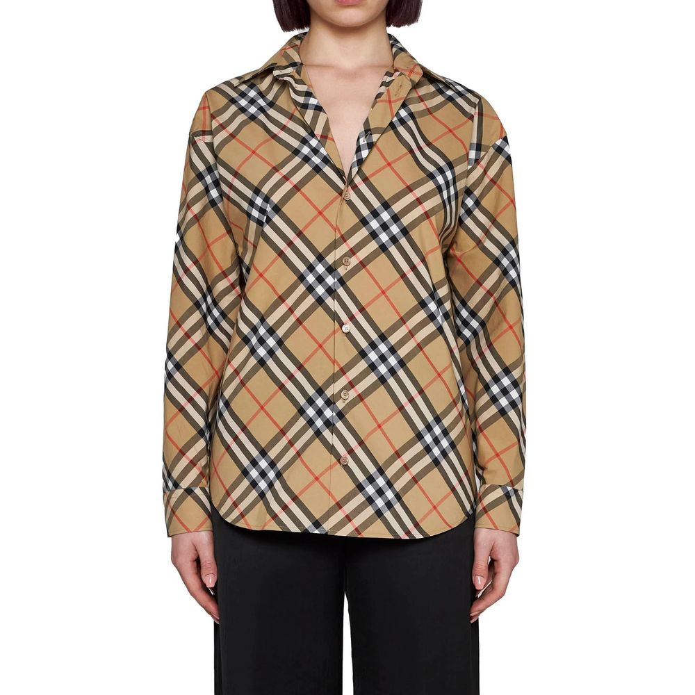 BURBERRY Brown Cotton Pattern Shirt