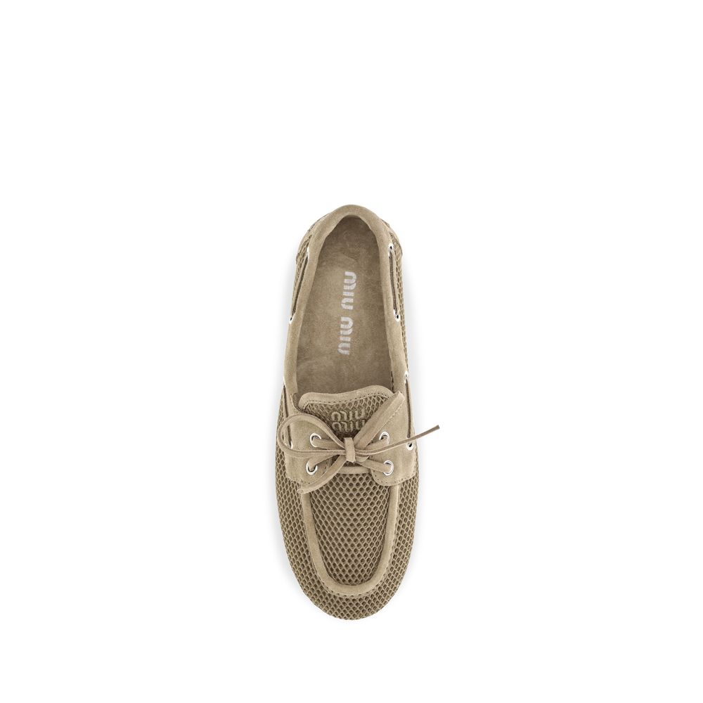 MIU MIU Beige Calf Leather loafers