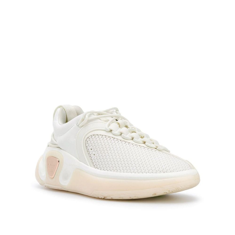 BALMAIN White Fabric Athletic Sneakers