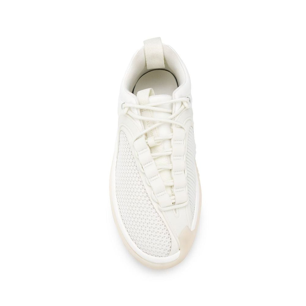 BALMAIN White Fabric Athletic Sneakers