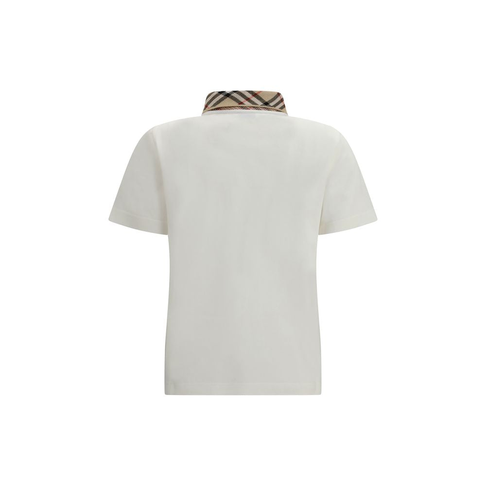 BURBERRY White Cotton Polo Shirt