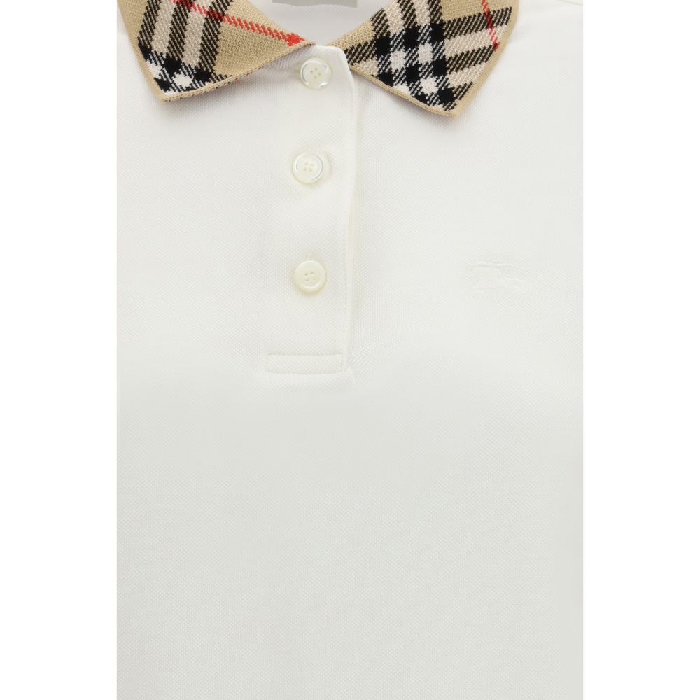 BURBERRY White Cotton Polo Shirt
