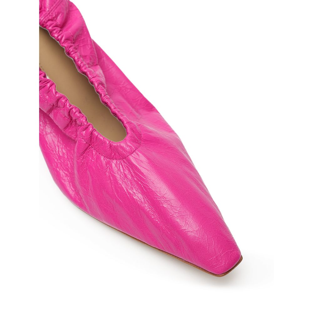 BOTTEGA VENETA Fuchsia Leather Slippers