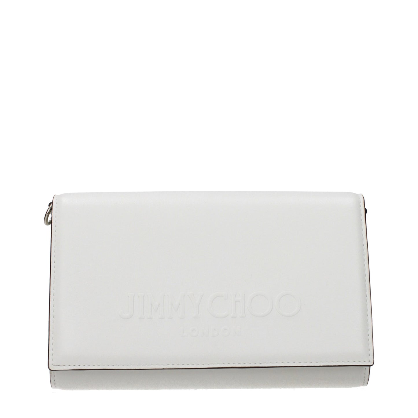 JIMMY CHOO White Leather Clutch Bag