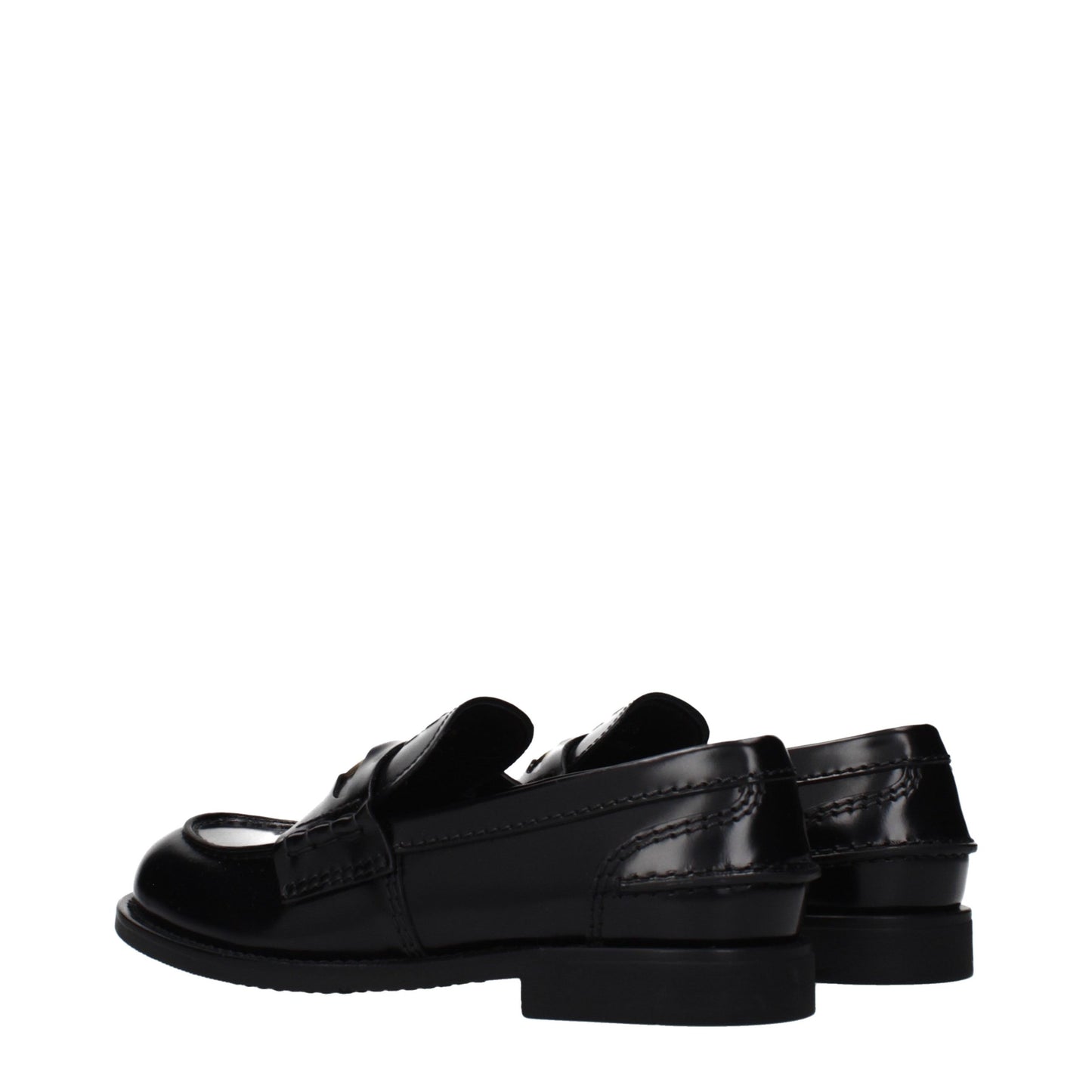 Black Leather Slip-On Loafers