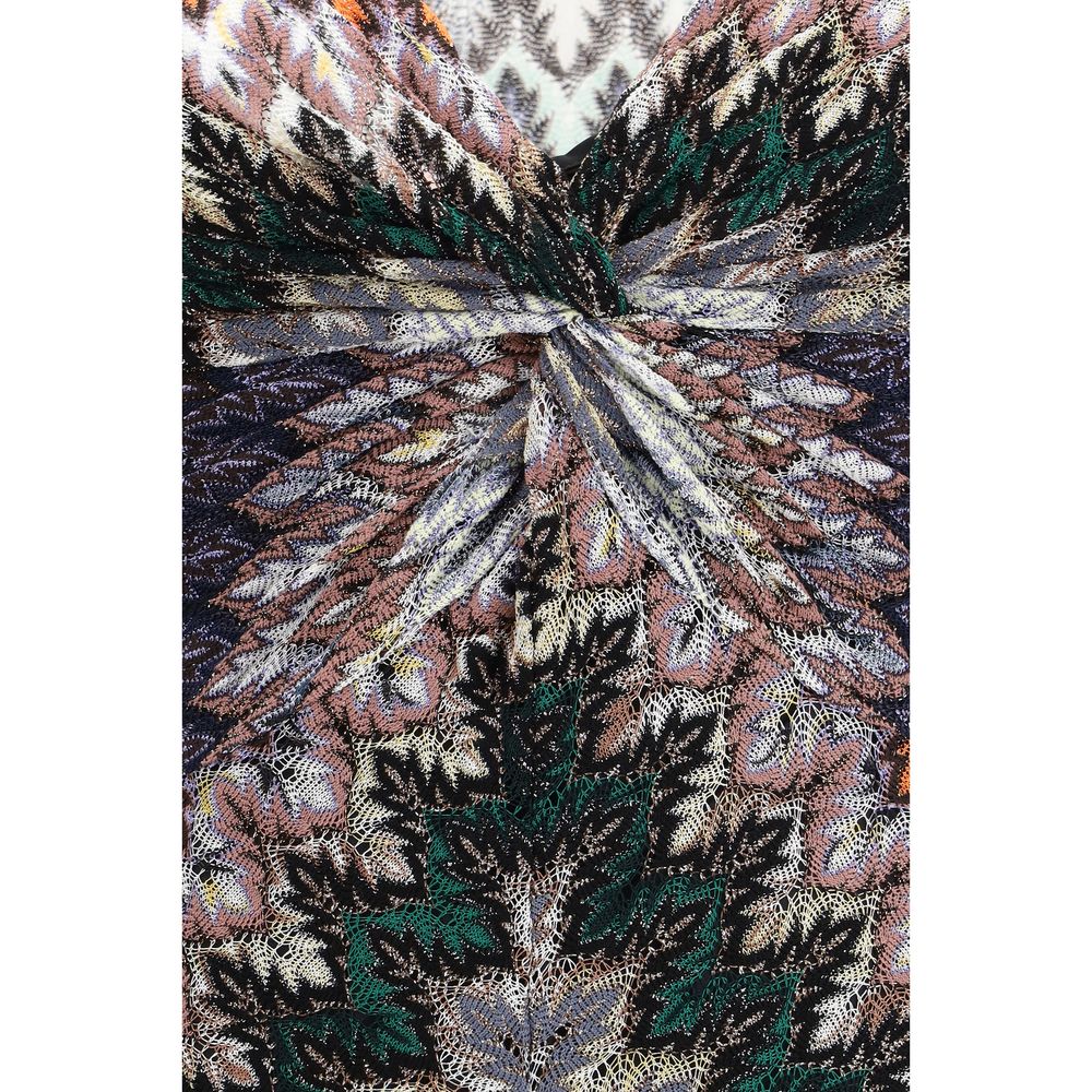 Multicolor Polyester Long Dress