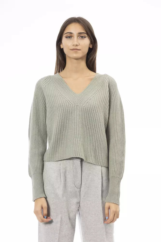 ALPHA STUDIO’S Green Wool Women Sweater