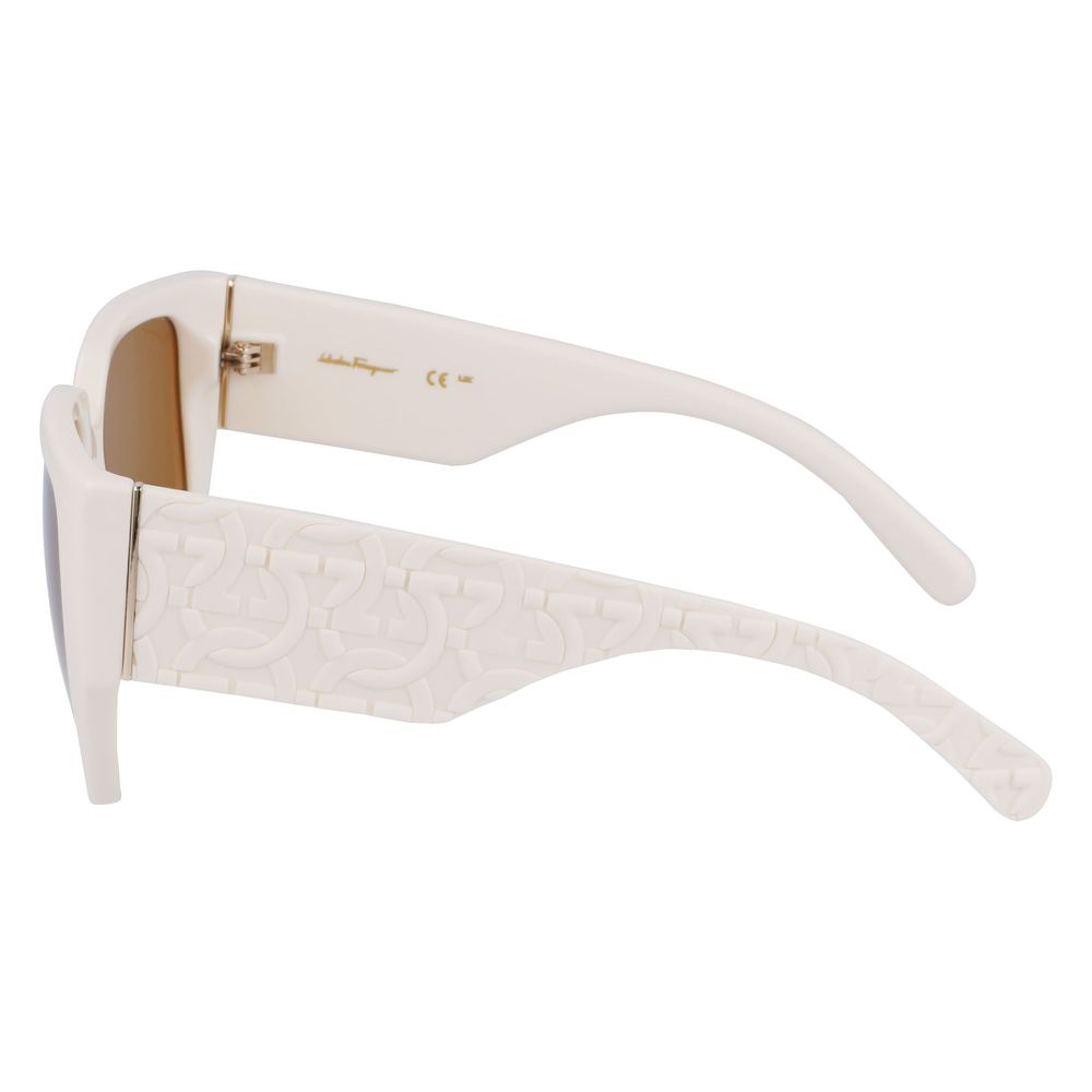 FERRAGAMO White Bio Injected Sunglasses