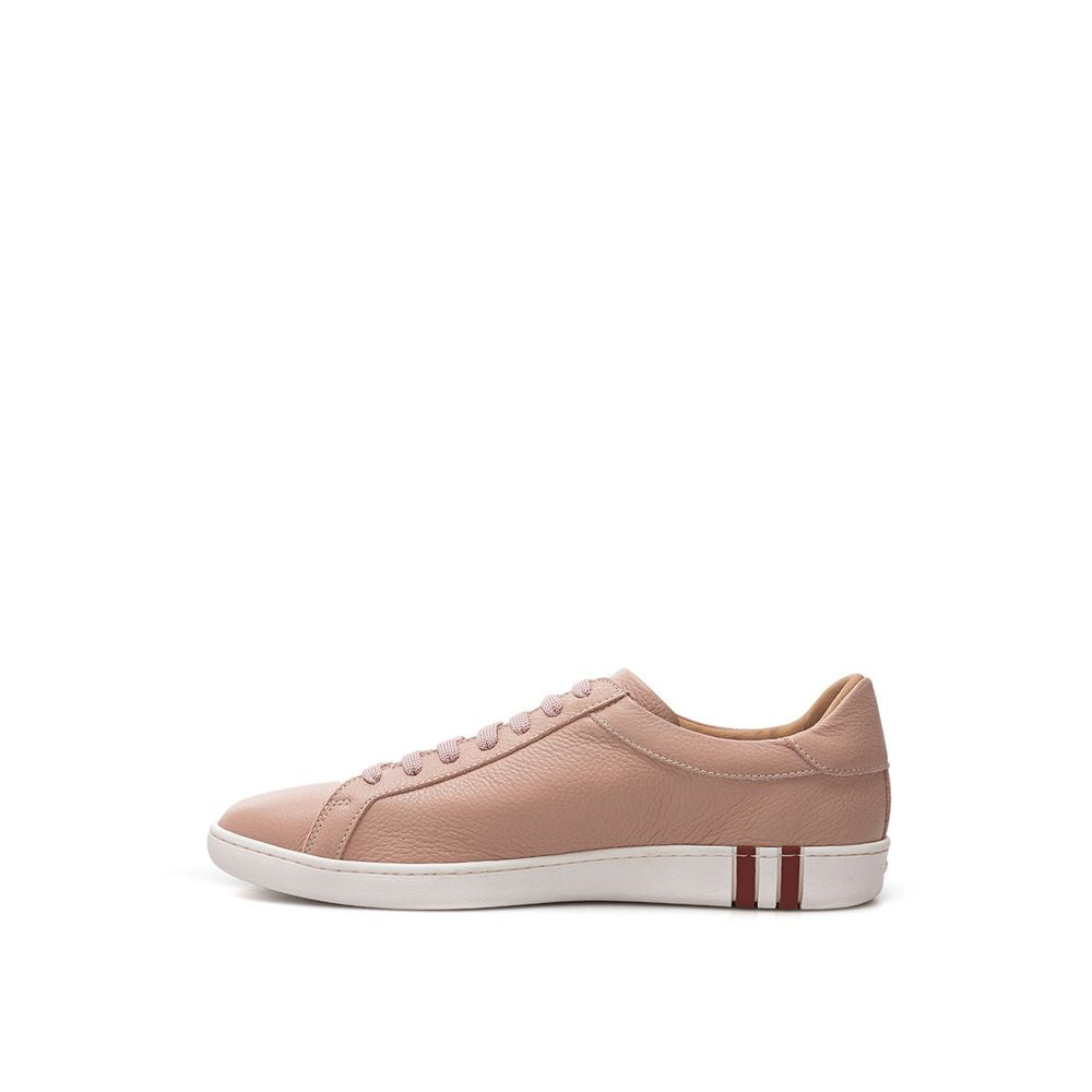 Bally Pink grained leather sneakers