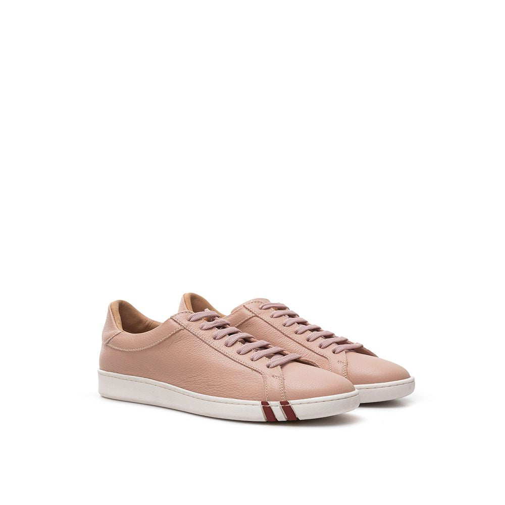 Bally Pink grained leather sneakers