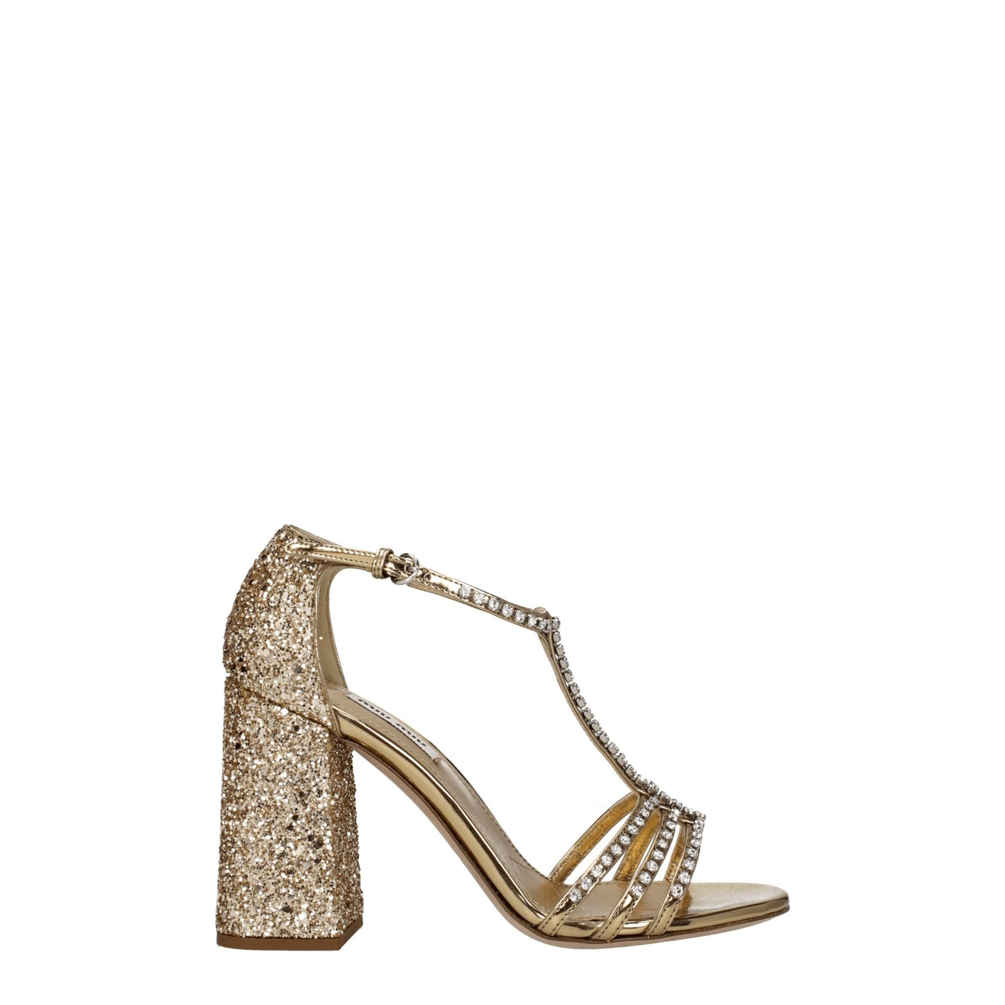 MIU MIU Gold Platform Sandals