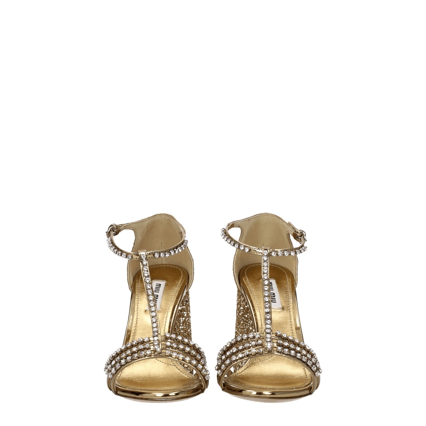 MIU MIU Gold Platform Sandals