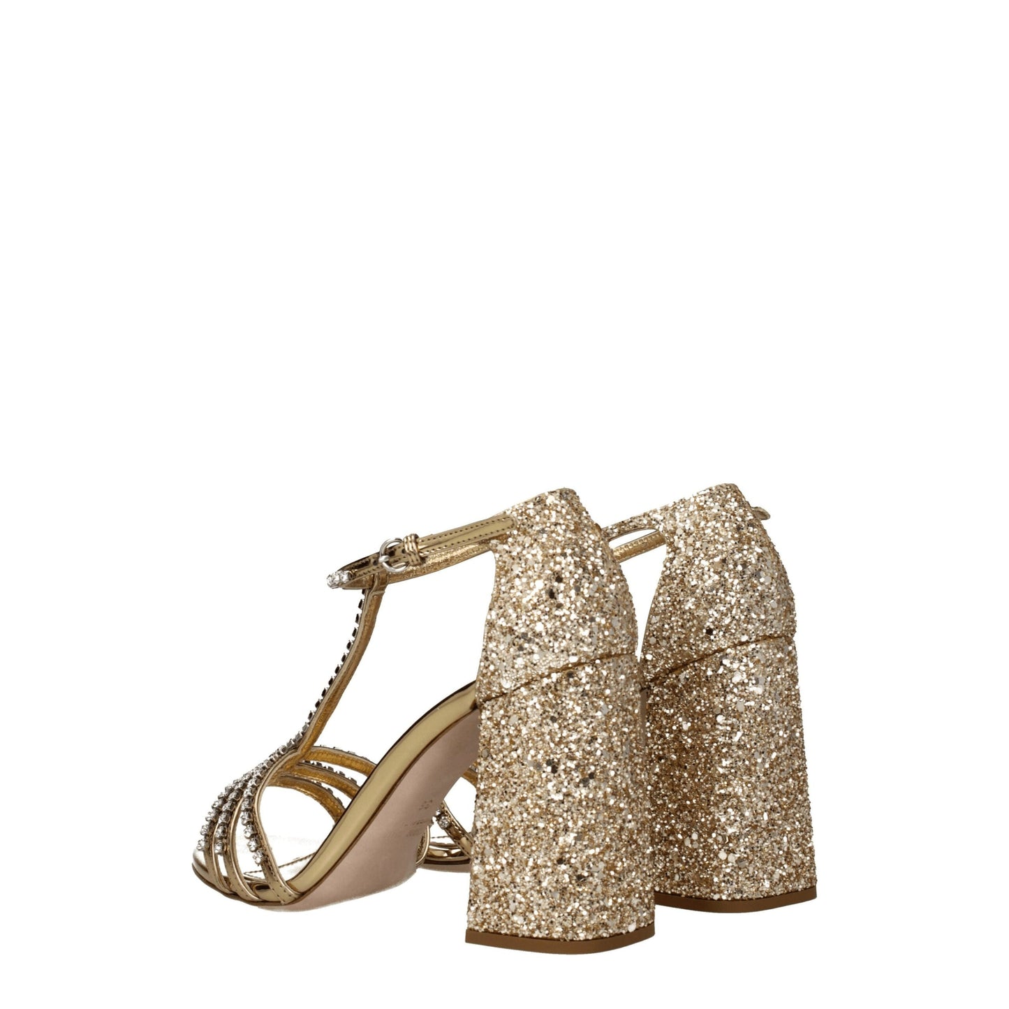 MIU MIU Gold Platform Sandals