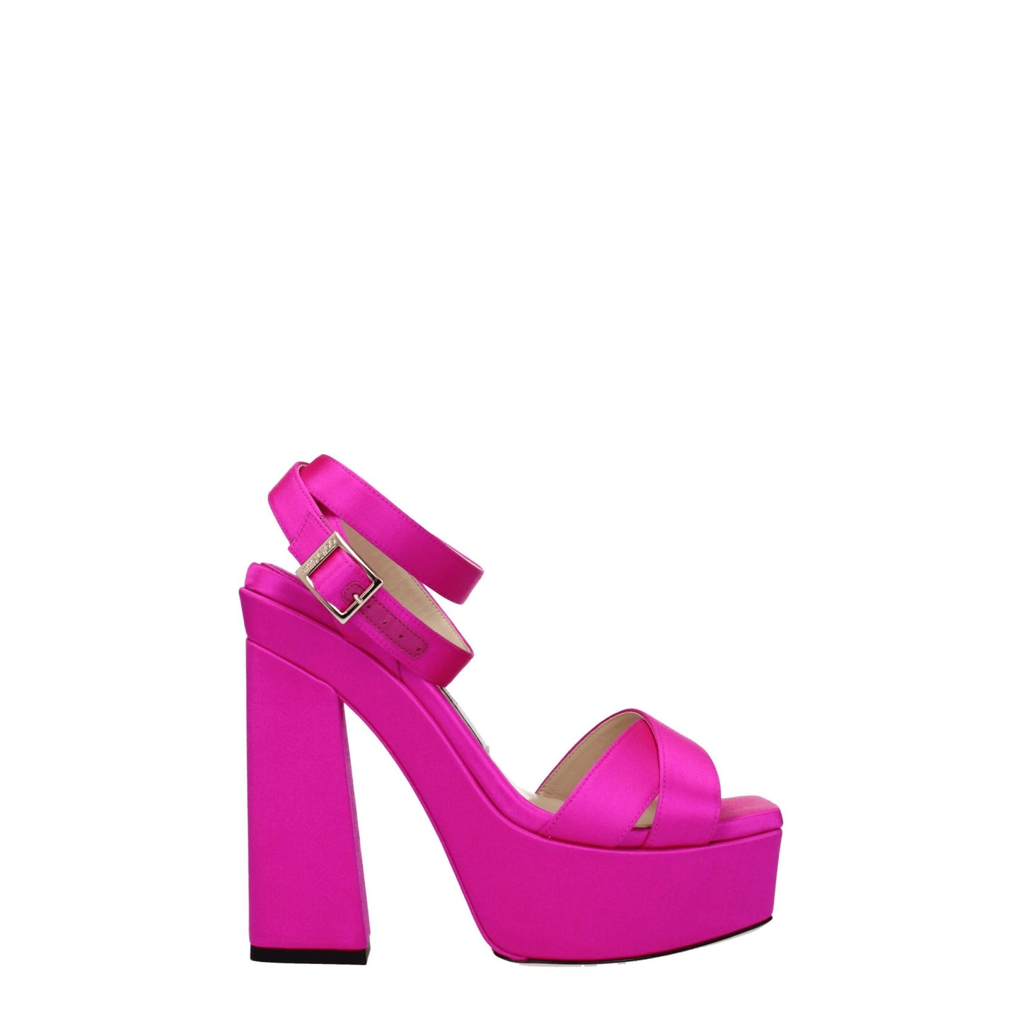 JIMMY CHOO Pink Satin Platform Sandals