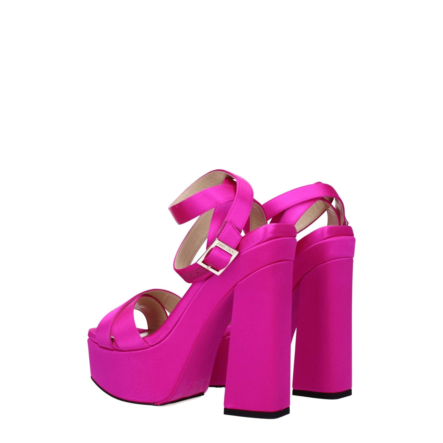 JIMMY CHOO Pink Satin Platform Sandals