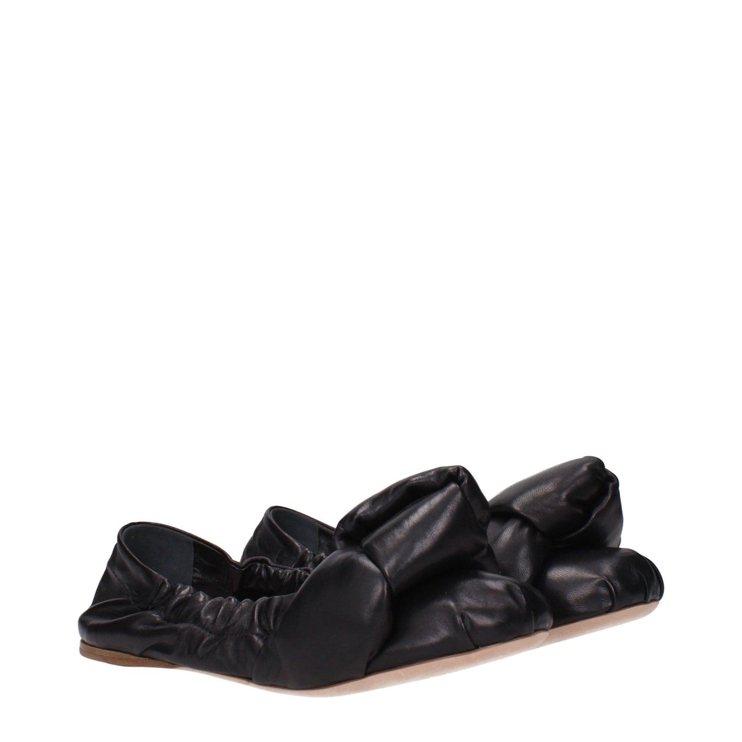 MIU MIU Black Leather Ballet Flats