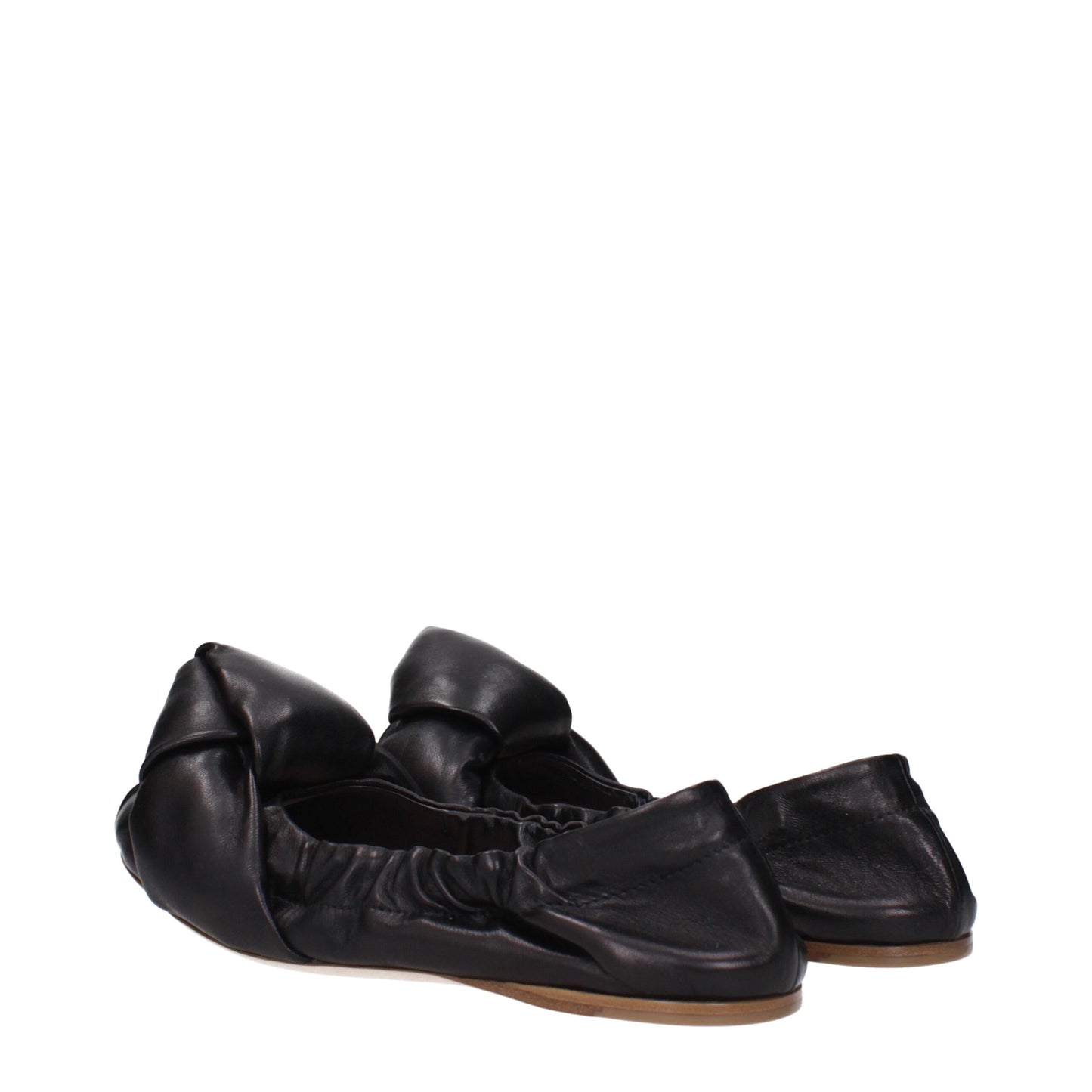 MIU MIU Black Leather Ballet Flats