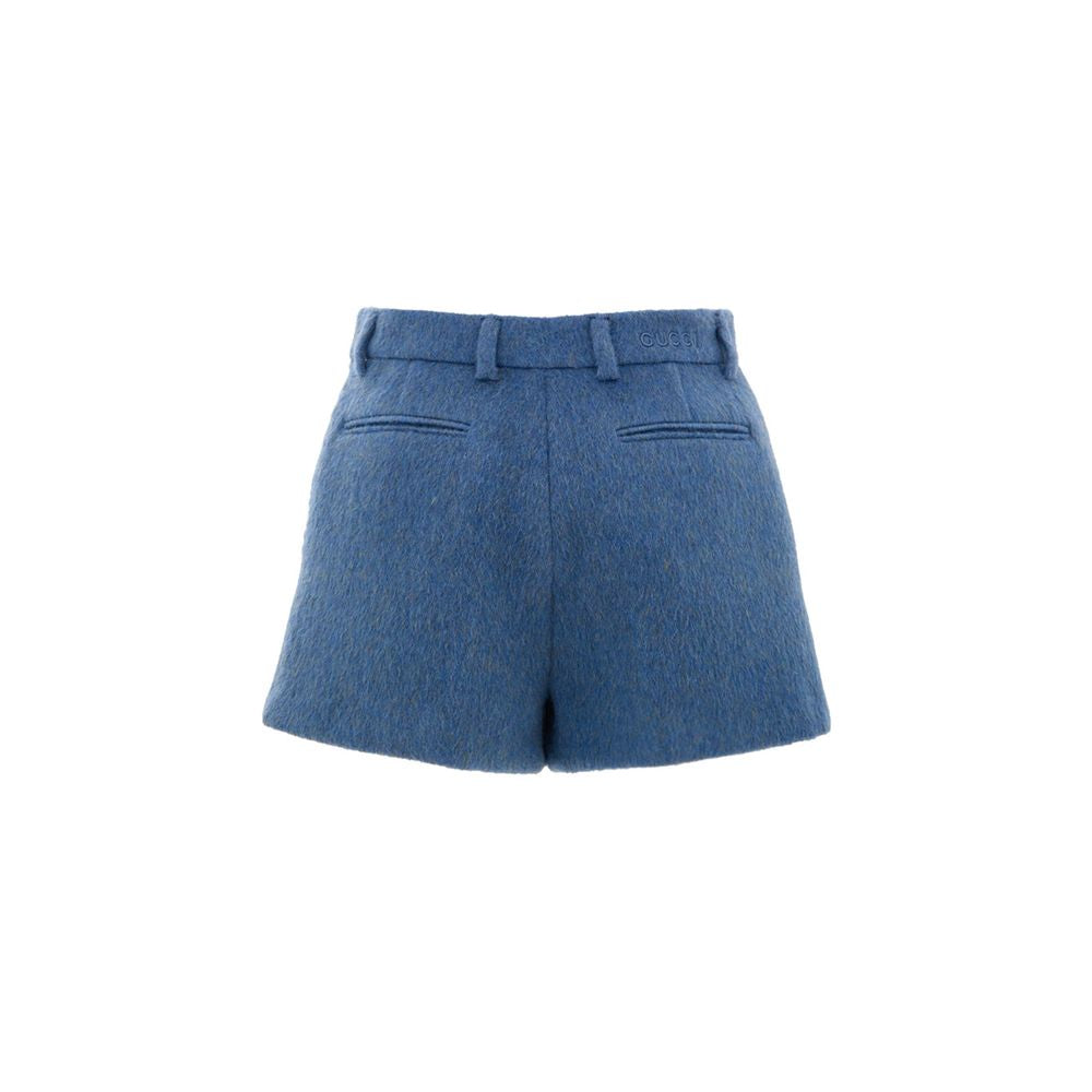 GUCCI Blue Wool Shorts