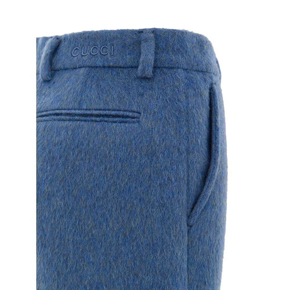 GUCCI Blue Wool Shorts