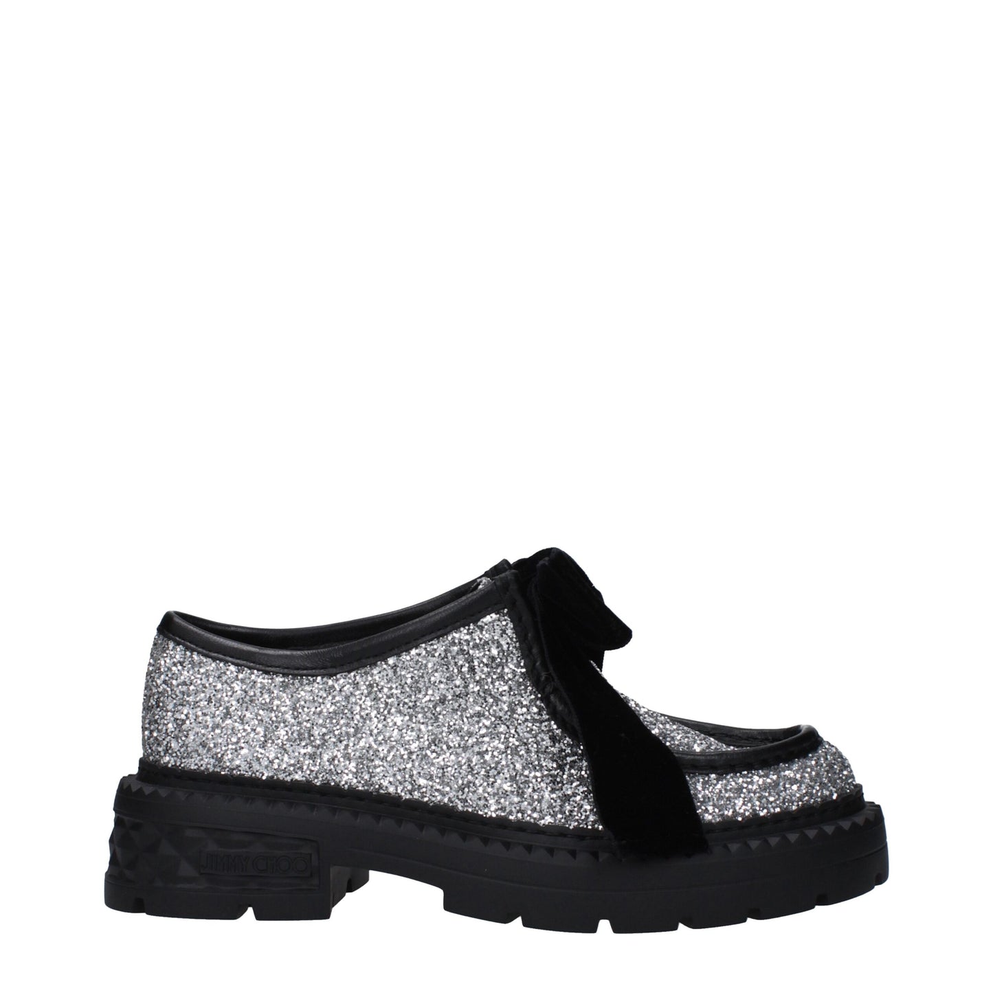 JIMMY CHOO Gray Slip-On Loafers