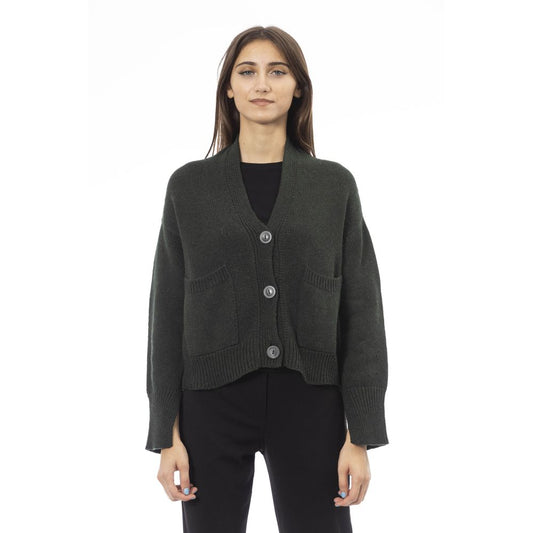 ALPHA STUDIO’S Gray Merino Wool Women Cardigan