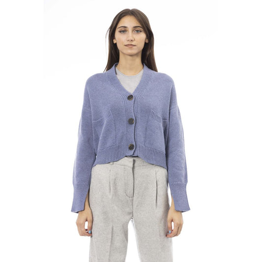 ALPHA STUDIO’S Blu Merino Wool Cardigan