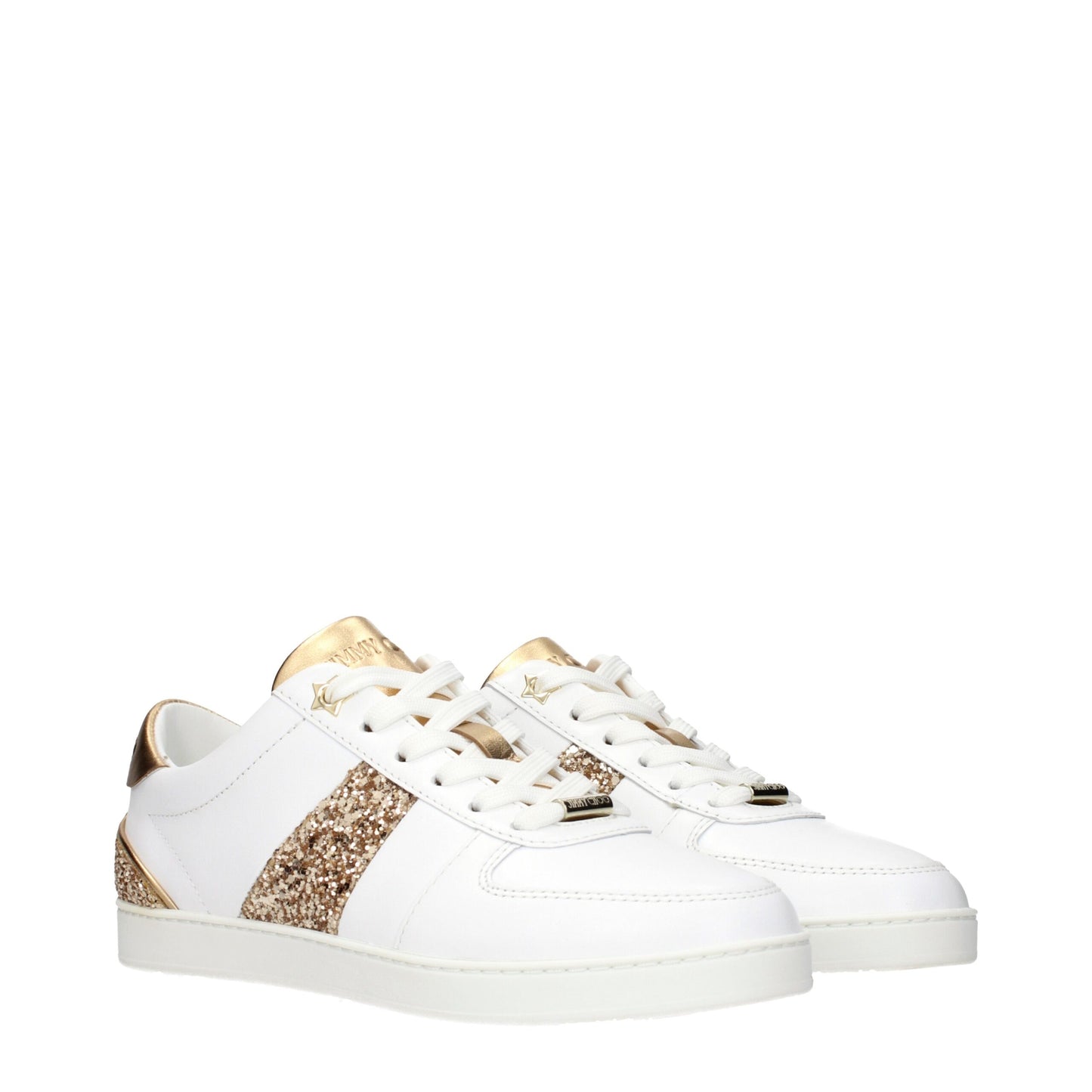 JIMMY CHOO White Leather Low Top Sneaker