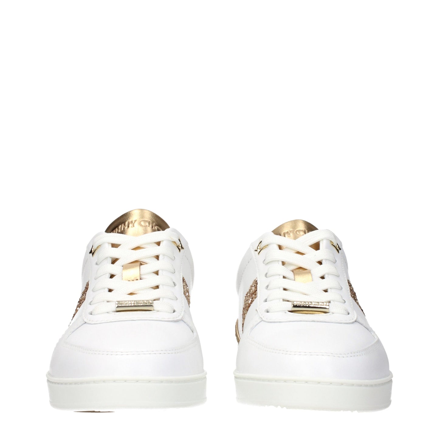 JIMMY CHOO White Leather Low Top Sneaker