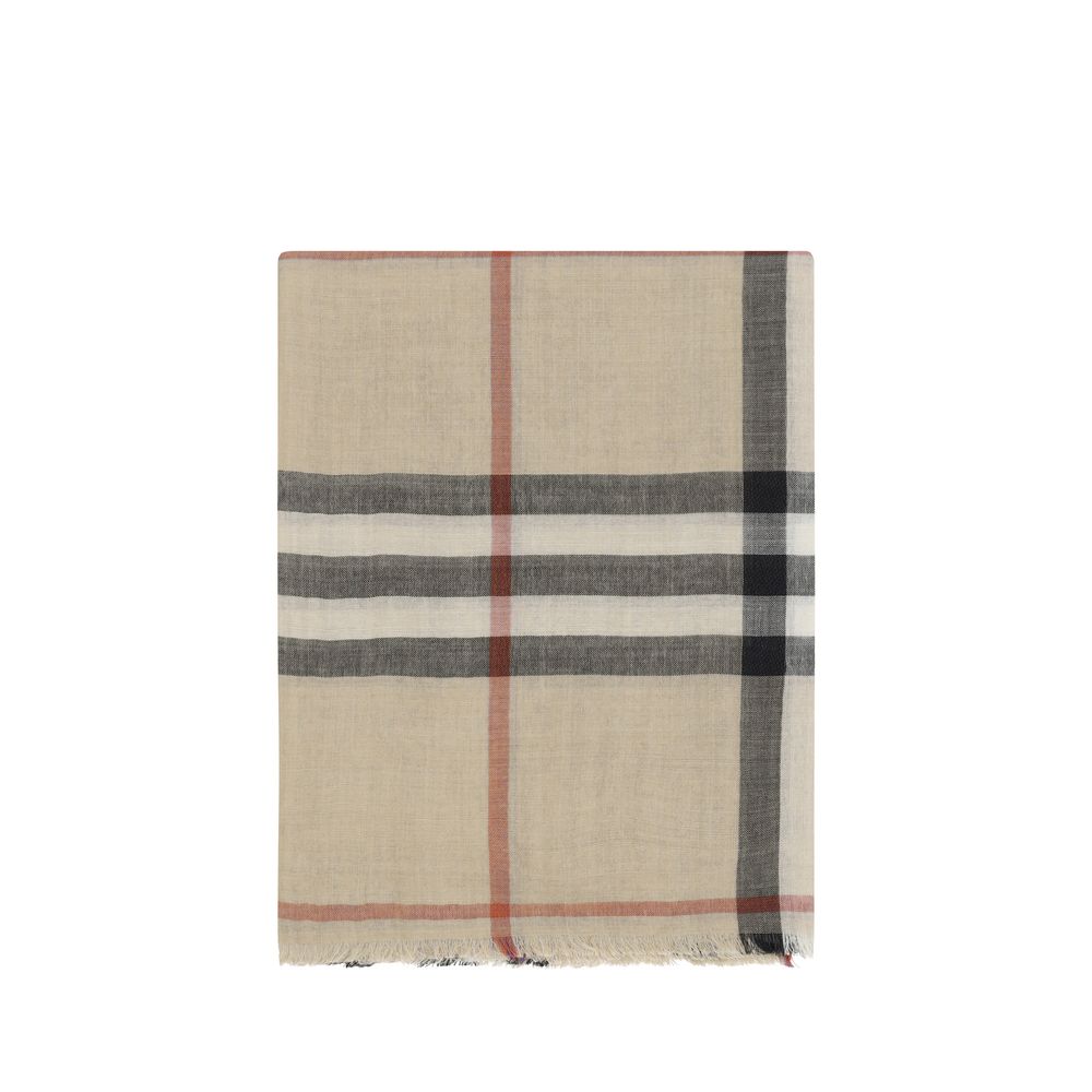 BURBERRY Brown Silk Scarf