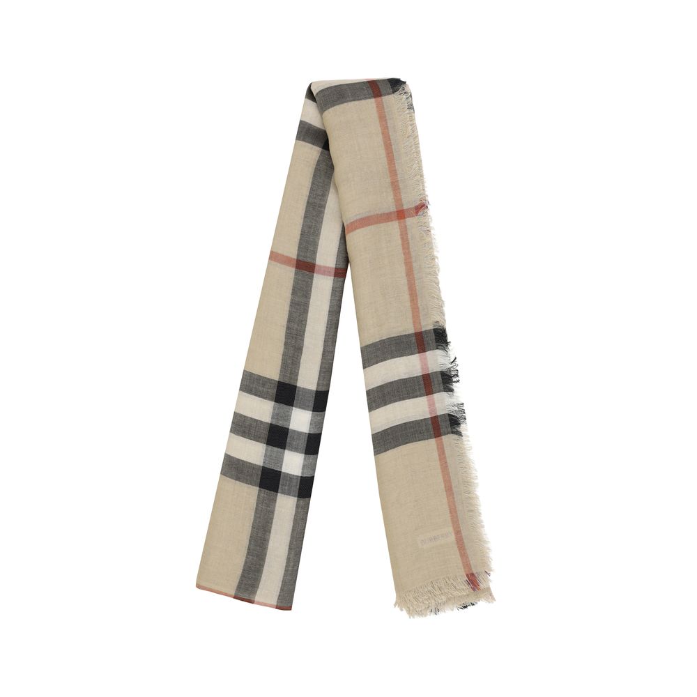 BURBERRY Brown Silk Scarf