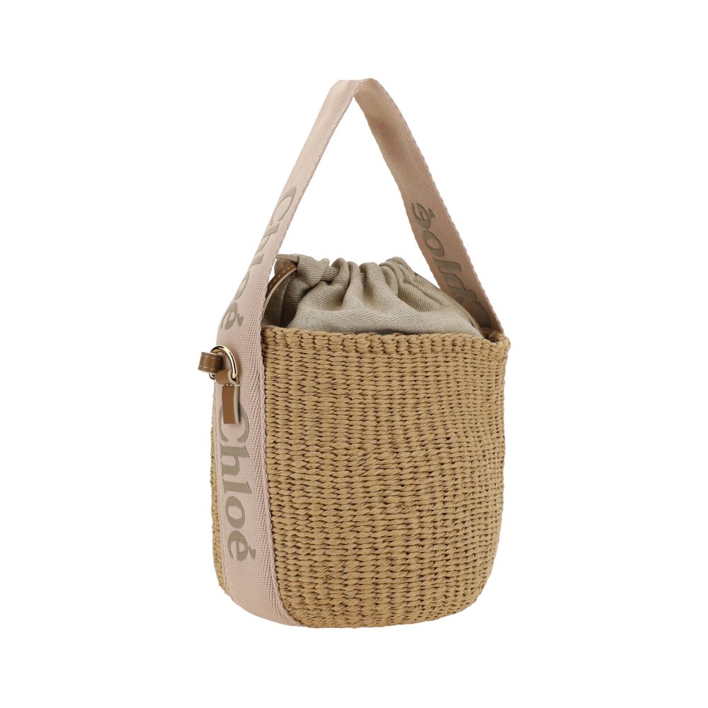 CHLOÉ The Woody Raffia Bucket Bag