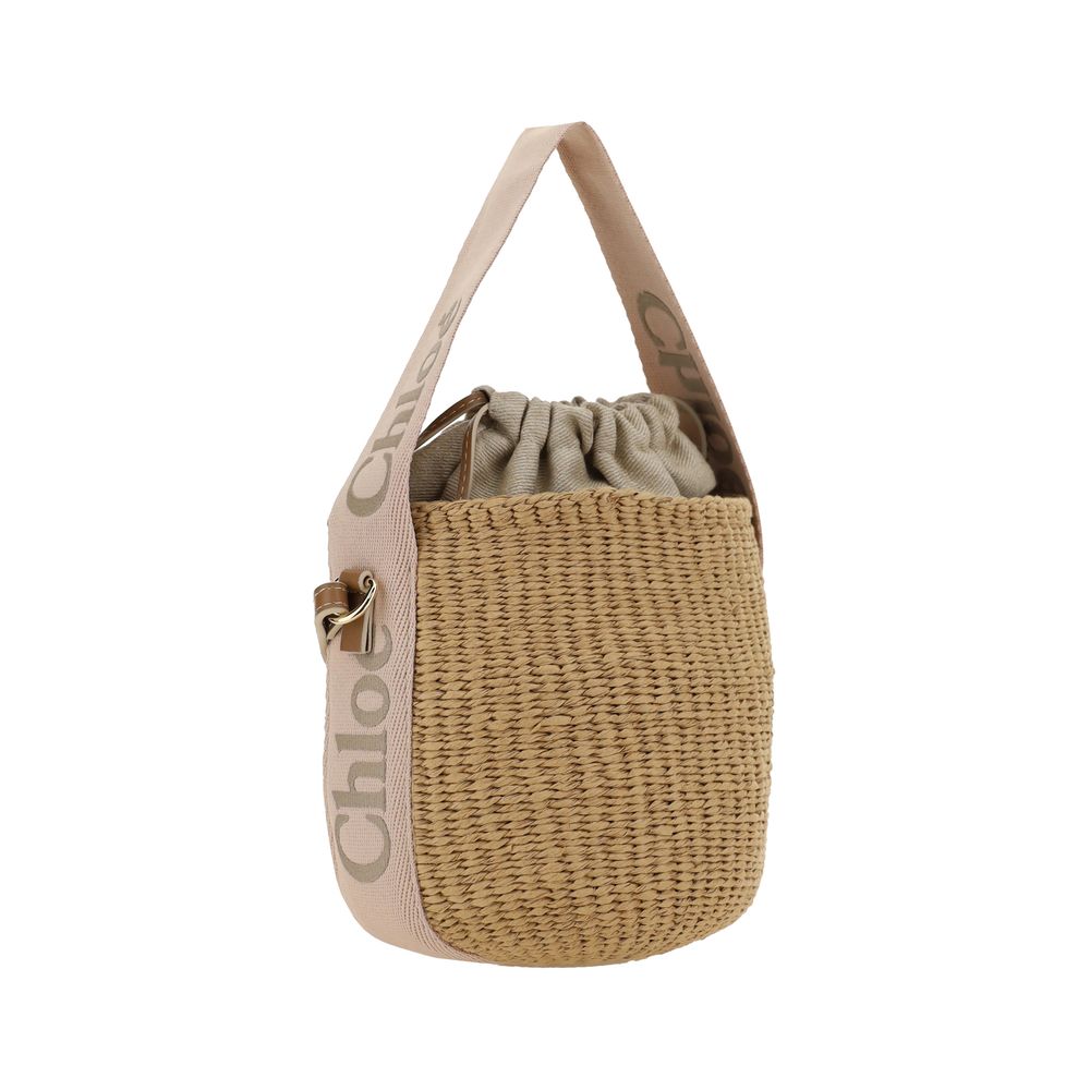 CHLOÉ The Woody Raffia Bucket Bag