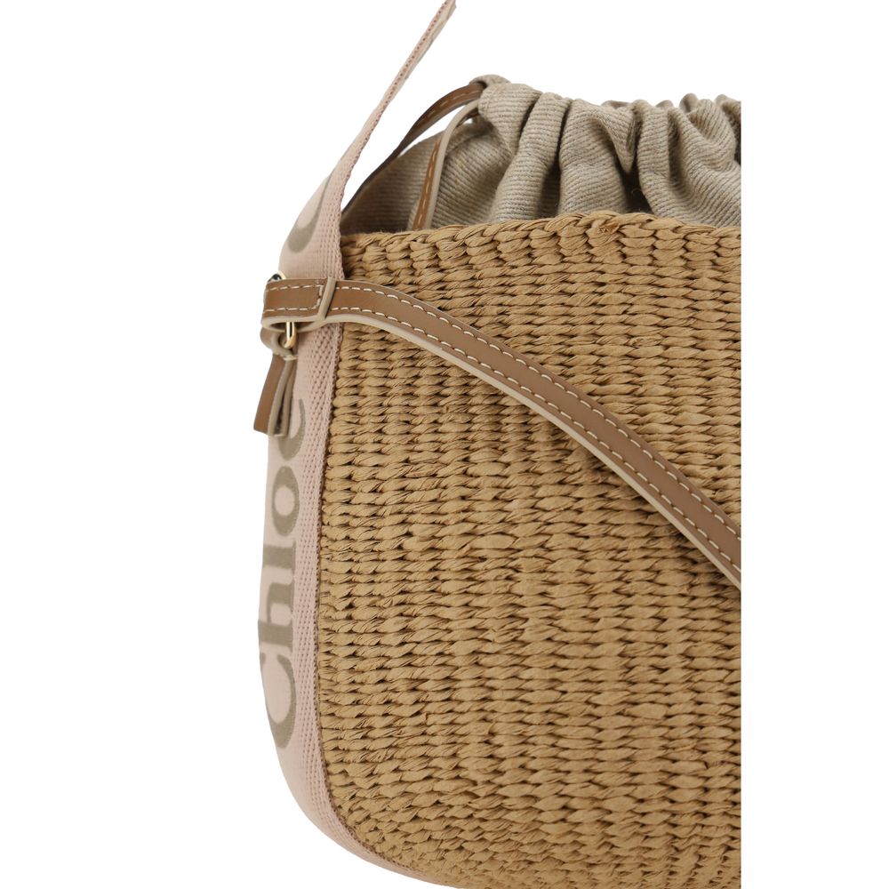 CHLOÉ The Woody Raffia Bucket Bag