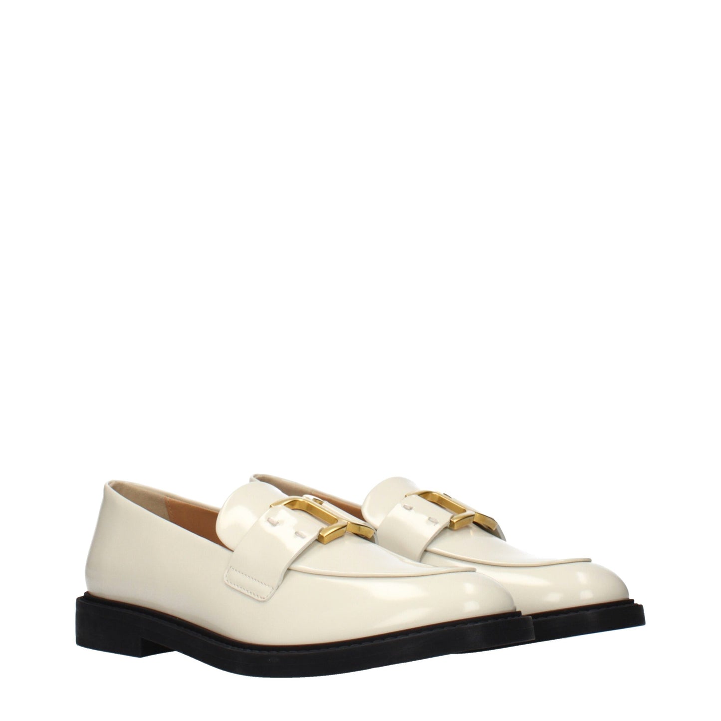 CHLOÉ Beige Leather Slip-On Loafers